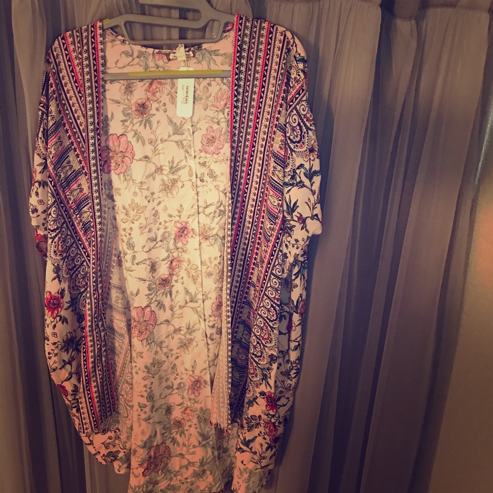 Charming Charlie’s Floral Blouse/Shaw-Like